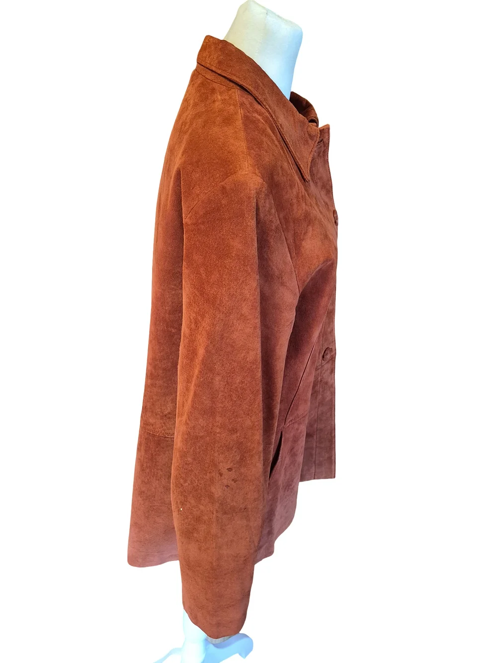 Bernardo Rust Suede Leather Button-Front Jacket - Picture 3 of 13
